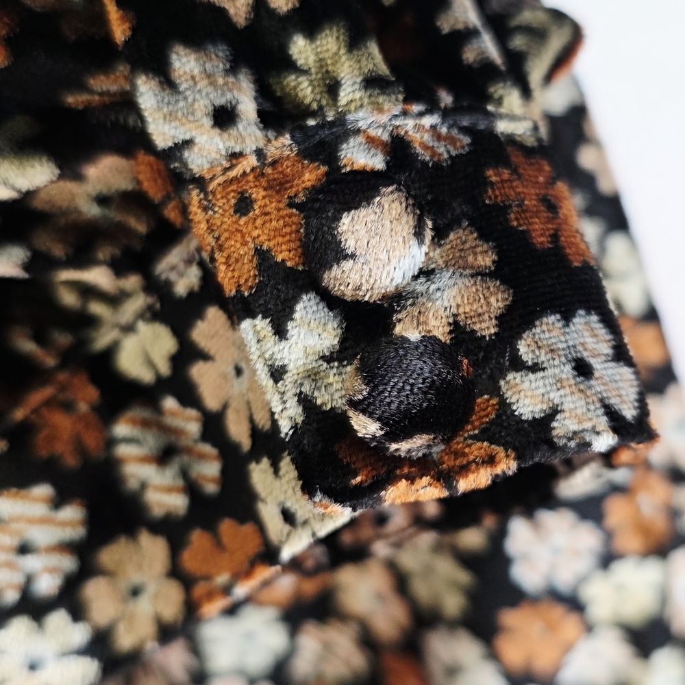Madewell Velvet Wrap Top in Petite Blooms Multicolor Top Women's Size S - Picture 7 of 11